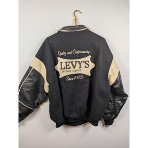 Vintage Levy's Leathers Limited Varsity Jacket Wool & Leather Bomber Mens Xlt